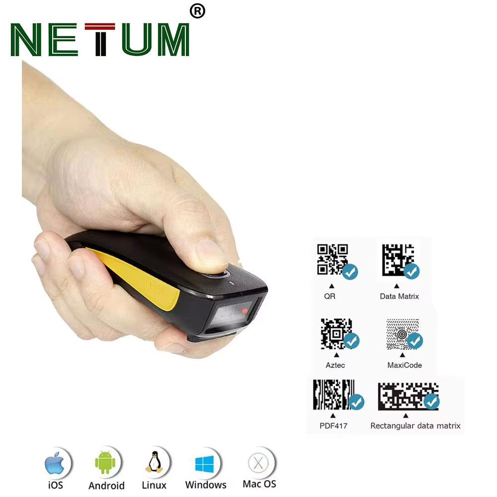 Document Scanner Portable - NETUM C750 Bluetooth 2D barcodescanner, 3-in-1