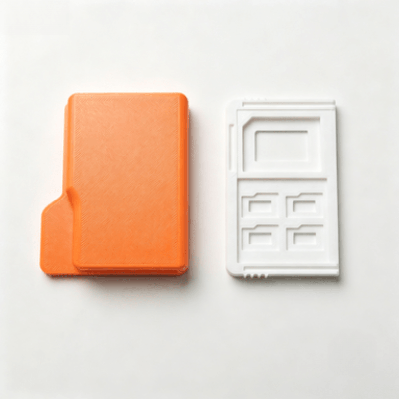 Document Scanner Portable - Oranje plastic opbergdoos voor SD/TF-kaarten, draagbare