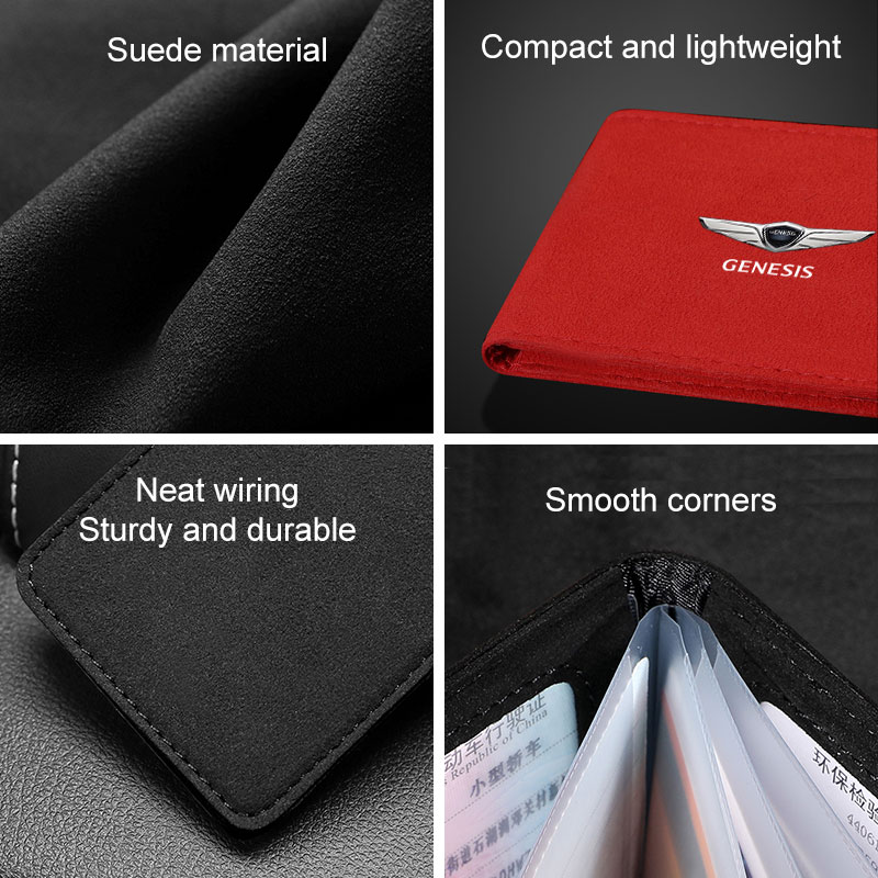 Document Holder Stand - Rijbewijsmap van suède voor Genesis G70