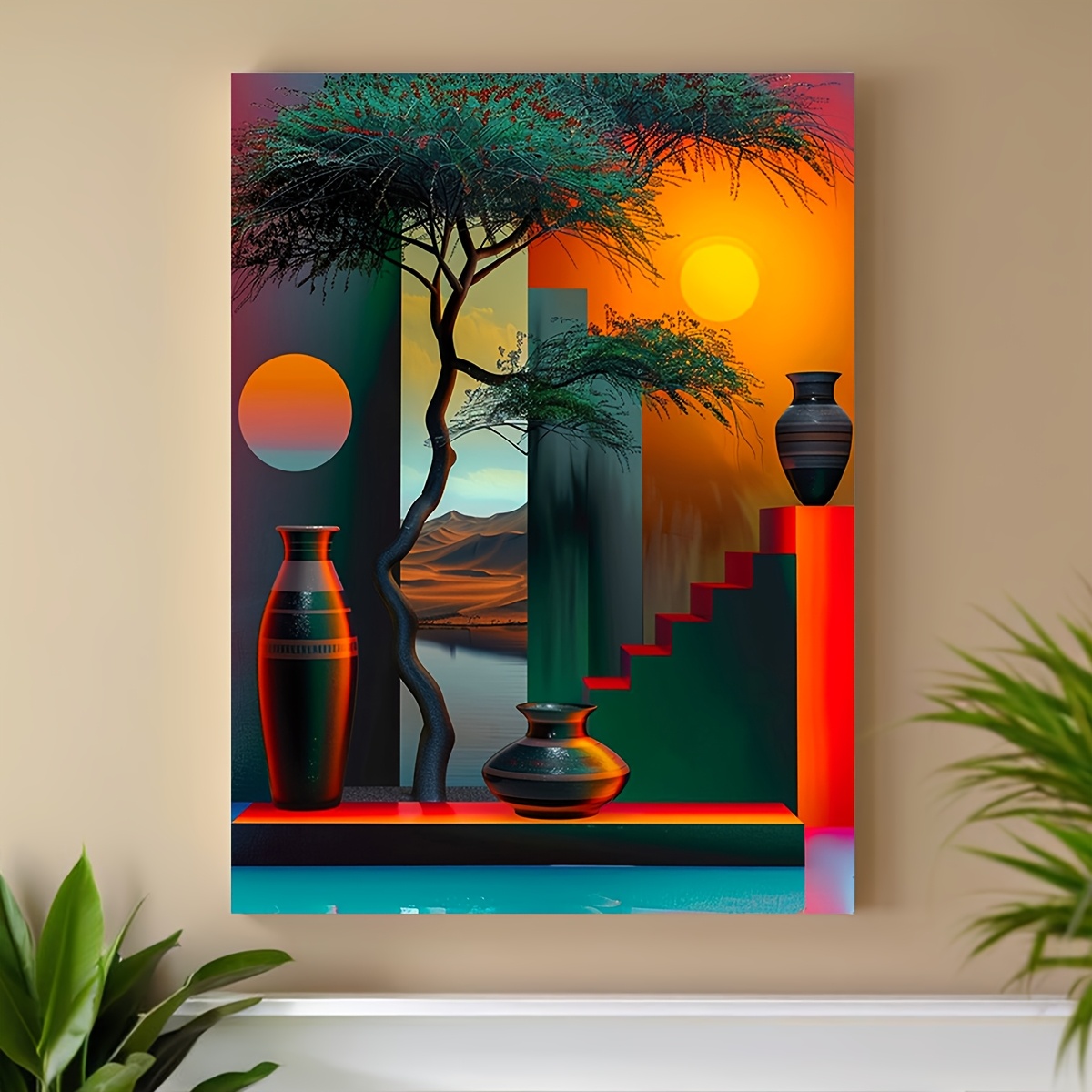 Home Office Room Inspiration - 2D plat, 1 stuk canvas kunst
