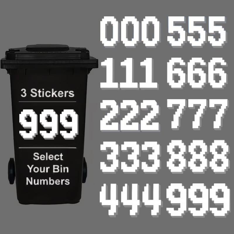 Home Office Logo - 3PCS/Sheet Pixel-stijl Prullenbak Digitale Stickers Waterdicht