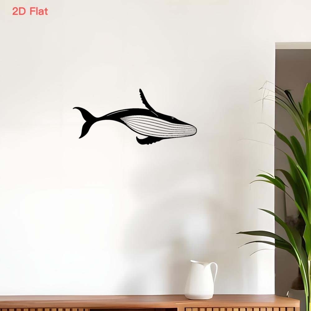 Home Office Or - Majestueuze Walvis Metalen Wanddecoratie Lasergesneden Smeedijzer