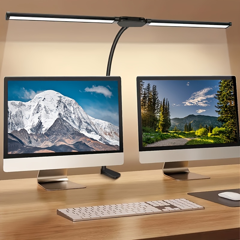 Home Office Work Table - Dubbele LED-bureaulamp met klem, architectuurtafellamp voor