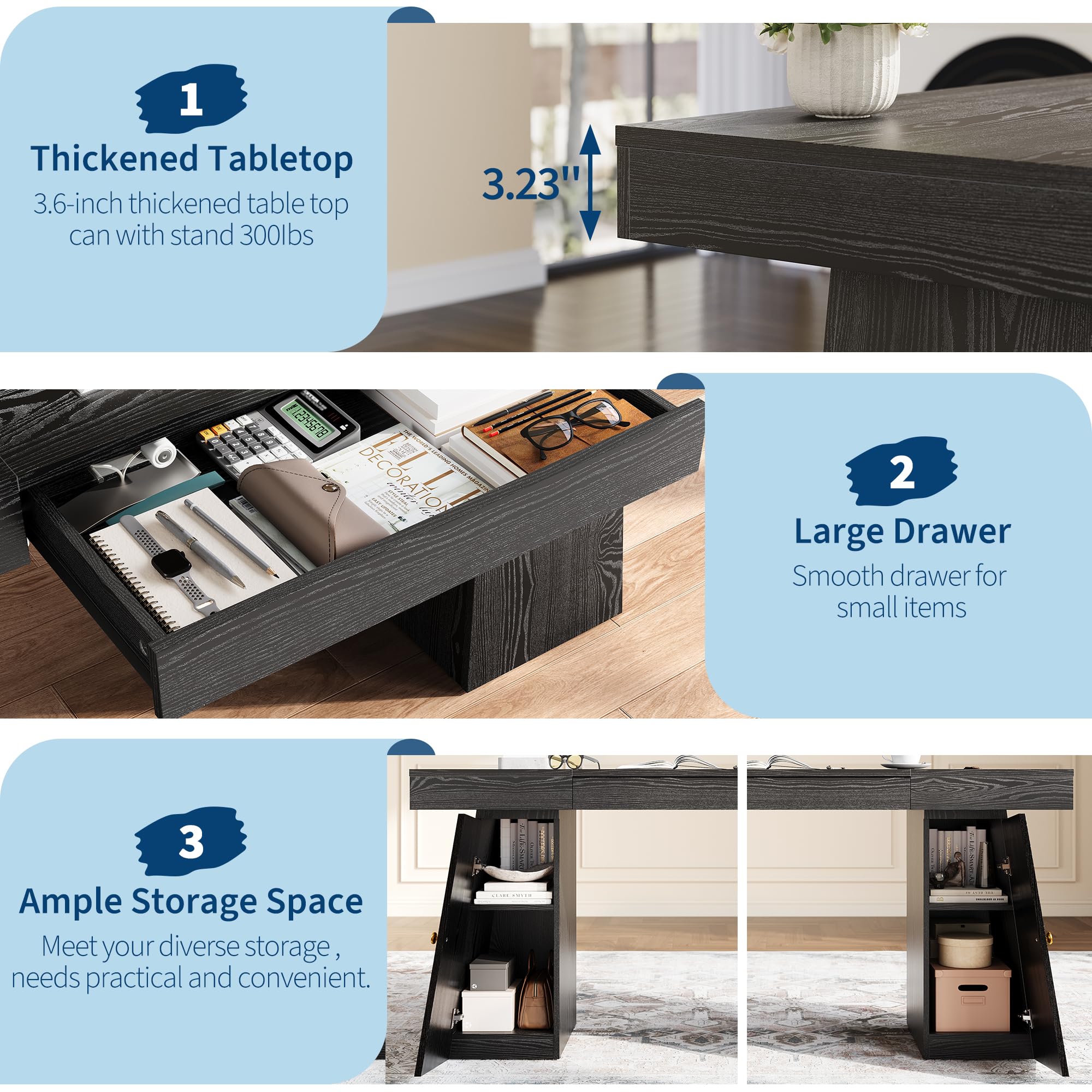 Computertafel van 55 x 27,5 in - Home Office Work Table recensie en prijs