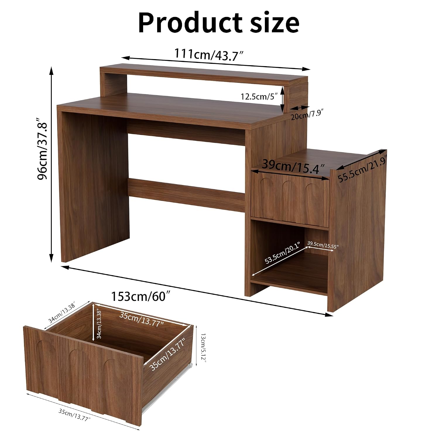 60 inch directiebureau met lad - Home Office Work Table recensie en prijs