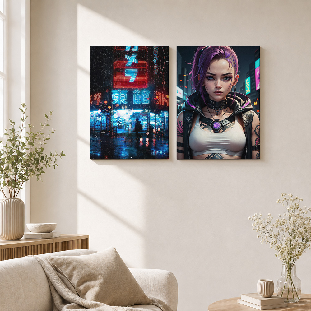 Cyberpunk Canvas Print Poster  - Home Office Or recensie en prijs